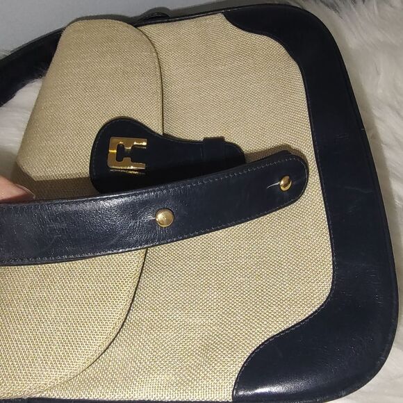 Ferragamo vintage canvas/leather shoulder bag EUC - Picture 5 of 11